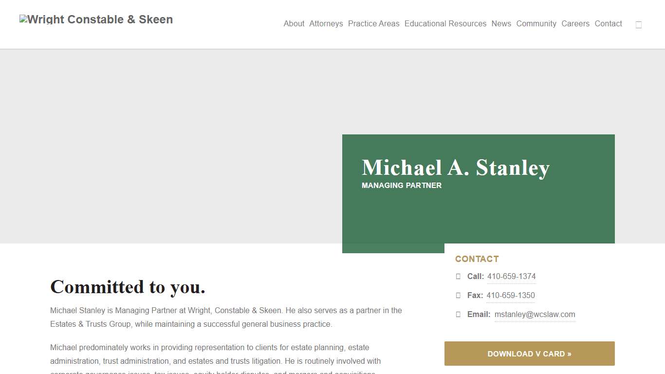 Michael A. Stanley - Wright Constable & Skeen