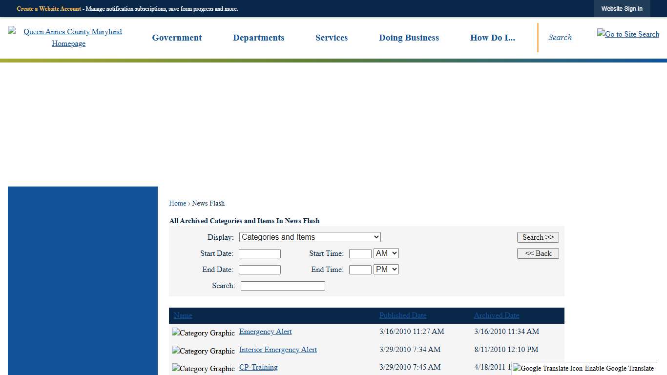 News Flash • Queen Anne's County, MD • CivicEngage